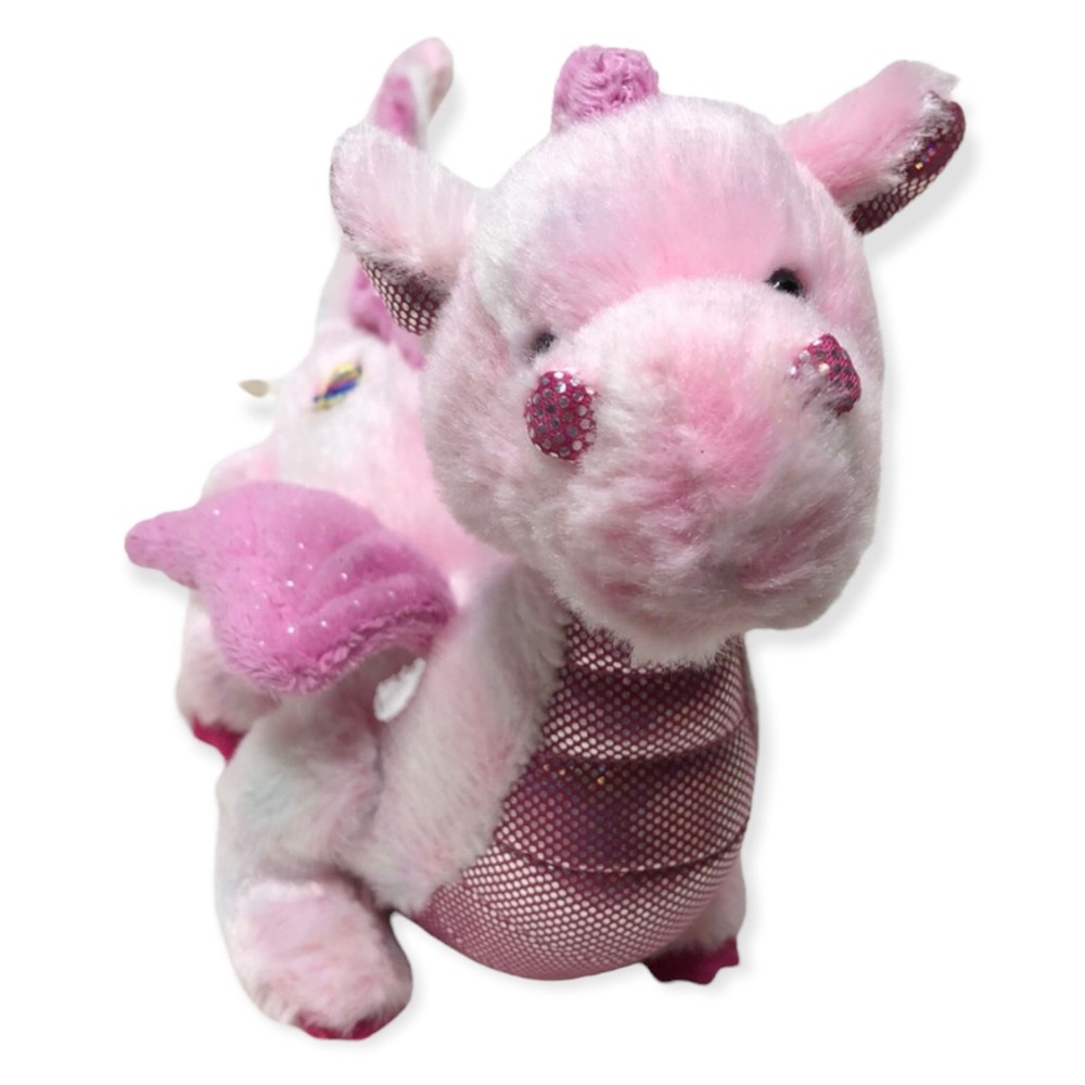 WEBKINZ Whimsy Dragon Plush Stuffed Animal Pink Metallic Ganz
